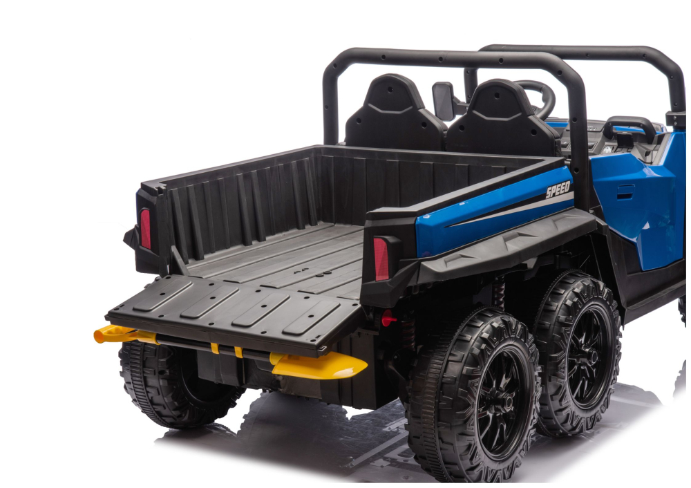 Masinuta electrica 6 roti XB-1038A 4x4 Off-Road pentru copii, 24V 7Ah, 4 motoare 200W, telecomanda, roti EVA, scaun piele, ALBASTRU, 3-8 ani [7]