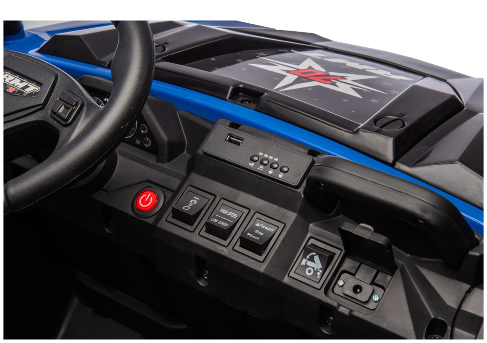 Masinuta electrica 6 roti XB-1038A 4x4 Off-Road pentru copii, 24V 7Ah, 4 motoare 200W, telecomanda, roti EVA, scaun piele, ALBASTRU, 3-8 ani [12]