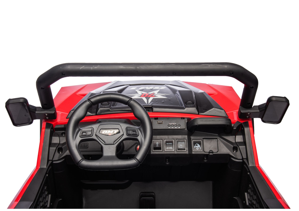 Masinuta electrica 6 roti XB-1038A 4x4 Off-Road pentru copii, 24V 7Ah, 4 motoare 200W, telecomanda, roti EVA, scaun piele, ROSU, 3-8 ani [11]