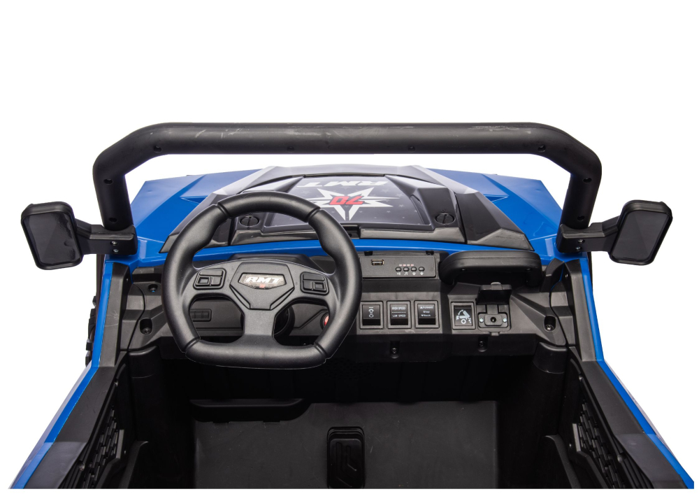 Masinuta electrica 6 roti XB-1038A 4x4 Off-Road pentru copii, 24V 7Ah, 4 motoare 200W, telecomanda, roti EVA, scaun piele, ALBASTRU, 3-8 ani [11]