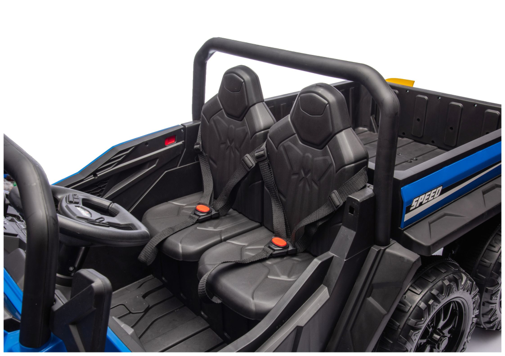 Masinuta electrica 6 roti XB-1038A 4x4 Off-Road pentru copii, 24V 7Ah, 4 motoare 200W, telecomanda, roti EVA, scaun piele, ALBASTRU, 3-8 ani [10]