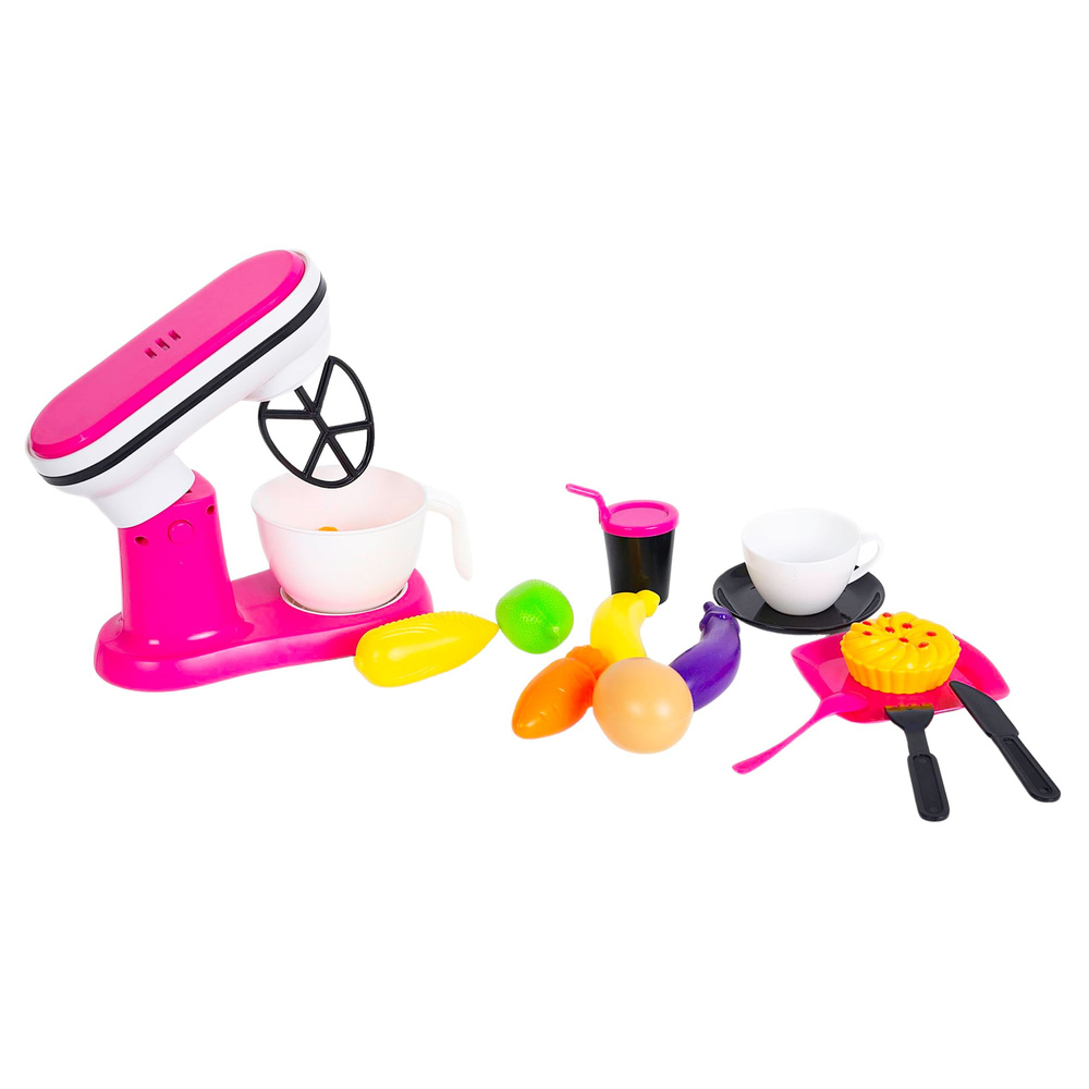 Robot de bucatarie My Little Home pentru copii, cu bol, mixer rotativ, fructe si accesorii, 3 ani+ [4]