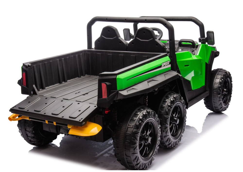 Masinuta electrica Buggy XB-1038A, 6 roti, 24V 7Ah, 4 motoare 200W, scaun piele, telecomanda, Verde, 3-8 ani [7]