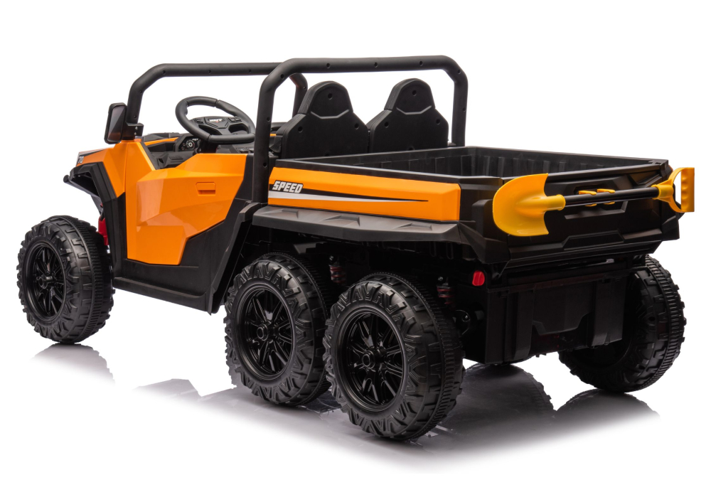 Masinuta electrica 6 roti XB-1038A 4x4 Off-Road pentru copii, 24V 7Ah, 4 motoare 200W, telecomanda, roti EVA, scaun piele, PORTOCALIU, 3-8 ani [4]