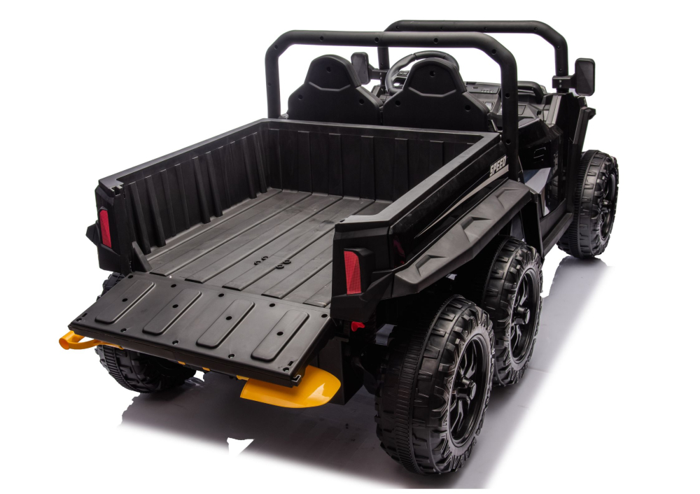 Masinuta electrica 6 roti XB-1038A 4x4 Off-Road pentru copii, 24V 7Ah, 4 motoare 200W, telecomanda, roti EVA, scaun piele, NEGRU, 3-8 ani [7]