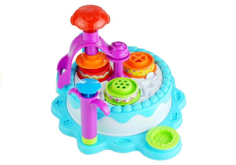 Set creativ copii tort zi de nastere DIY lut colorat accesorii incluse [3]