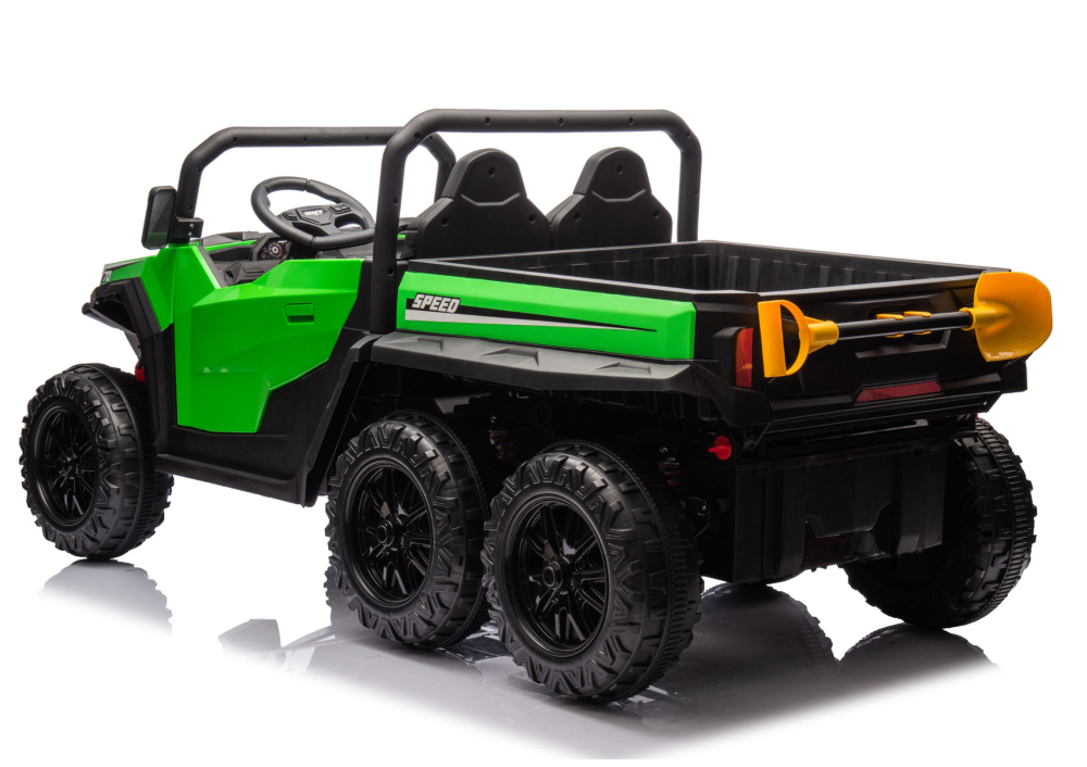 Masinuta electrica Buggy XB-1038A, 6 roti, 24V 7Ah, 4 motoare 200W, scaun piele, telecomanda, Verde, 3-8 ani [4]