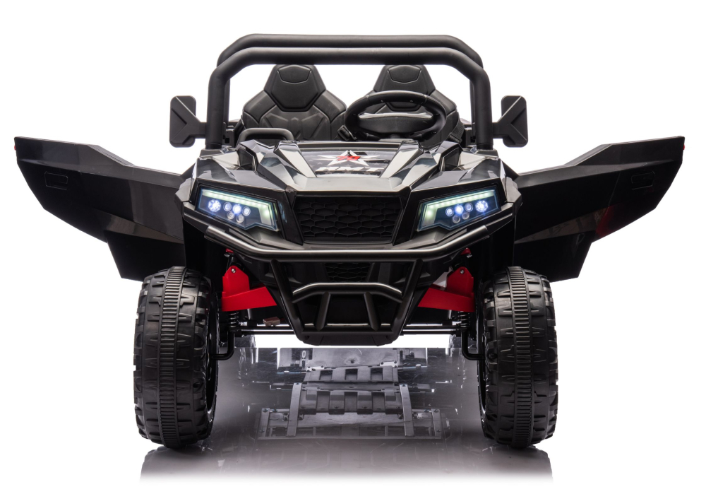 Masinuta electrica 6 roti XB-1038A 4x4 Off-Road pentru copii, 24V 7Ah, 4 motoare 200W, telecomanda, roti EVA, scaun piele, NEGRU, 3-8 ani [6]