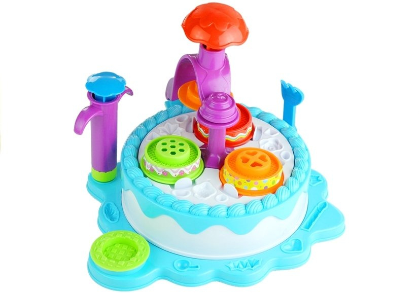 Set creativ copii tort zi de nastere DIY lut colorat accesorii incluse [4]