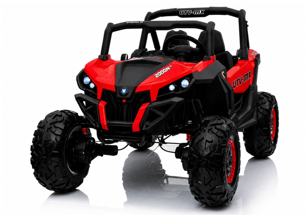 Masinuta electrica Jeep XMX603 Off-Road pentru copii, 2x12V 7Ah, 4 motoare 45W, roti EVA, scaun piele, telecomanda, ROSU, 1 loc, 3-8 ani [2]