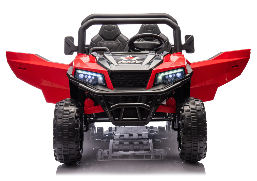 Masinuta electrica 6 roti XB-1038A 4x4 Off-Road pentru copii, 24V 7Ah, 4 motoare 200W, telecomanda, roti EVA, scaun piele, ROSU, 3-8 ani [6]