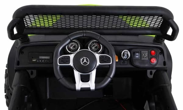Mercedes Unimog - Masinuta electrica verde 4x45W cu telecomanda si roti EVA, 2 locuri [4]