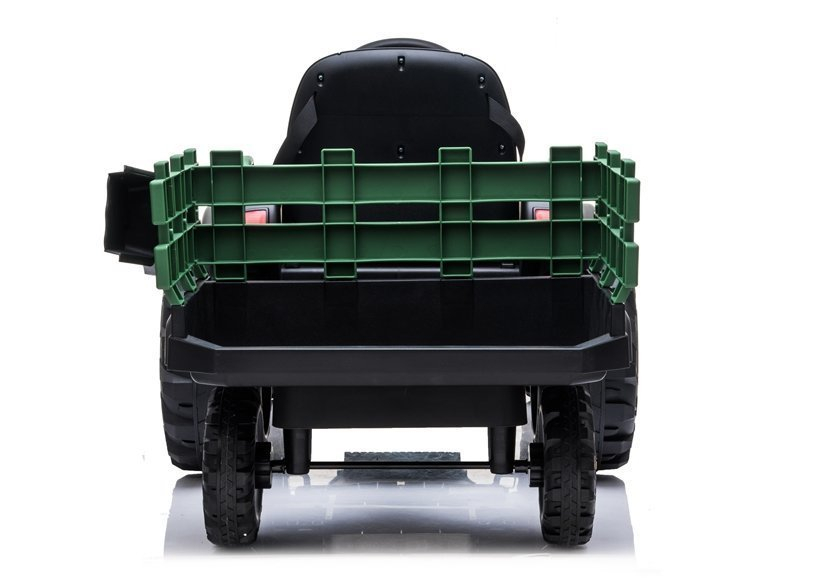 Tractor electric BDM0925 cu remorca pentru copii, 12V 7Ah, 2 motoare 45W, roti EVA, scaun piele, Verde Militar, 3-6 ani [7]