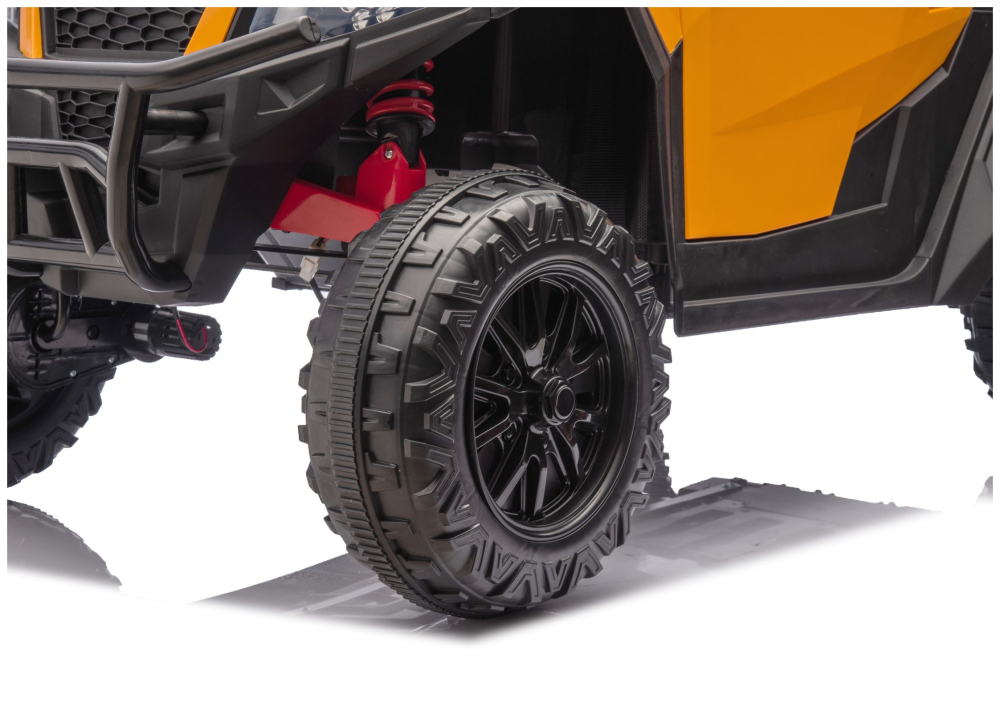 Masinuta electrica 6 roti XB-1038A 4x4 Off-Road pentru copii, 24V 7Ah, 4 motoare 200W, telecomanda, roti EVA, scaun piele, PORTOCALIU, 3-8 ani [9]