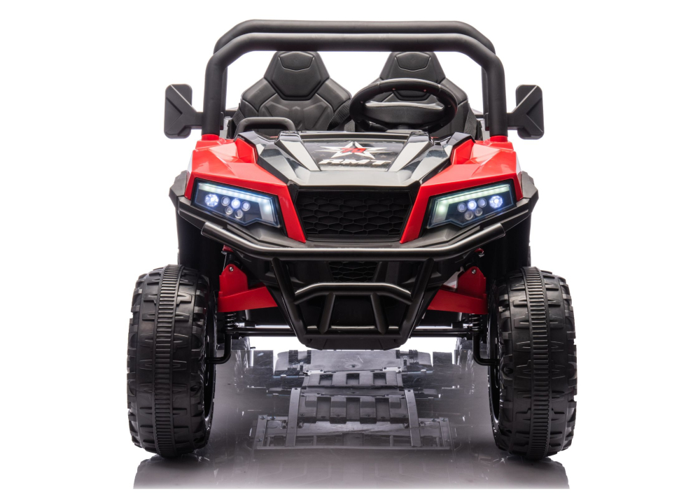 Masinuta electrica 6 roti XB-1038A 4x4 Off-Road pentru copii, 24V 7Ah, 4 motoare 200W, telecomanda, roti EVA, scaun piele, ROSU, 3-8 ani [5]