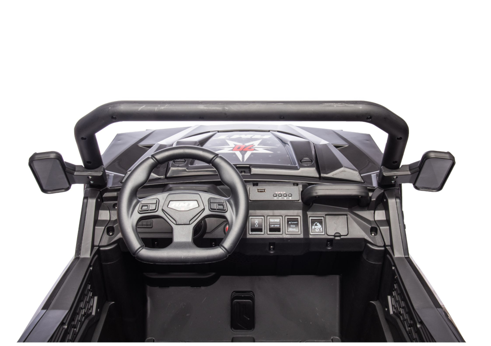Masinuta electrica 6 roti XB-1038A 4x4 Off-Road pentru copii, 24V 7Ah, 4 motoare 200W, telecomanda, roti EVA, scaun piele, NEGRU, 3-8 ani [10]