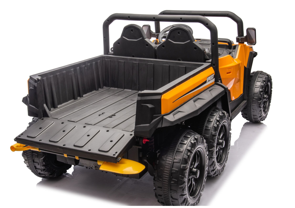 Masinuta electrica 6 roti XB-1038A 4x4 Off-Road pentru copii, 24V 7Ah, 4 motoare 200W, telecomanda, roti EVA, scaun piele, PORTOCALIU, 3-8 ani [7]