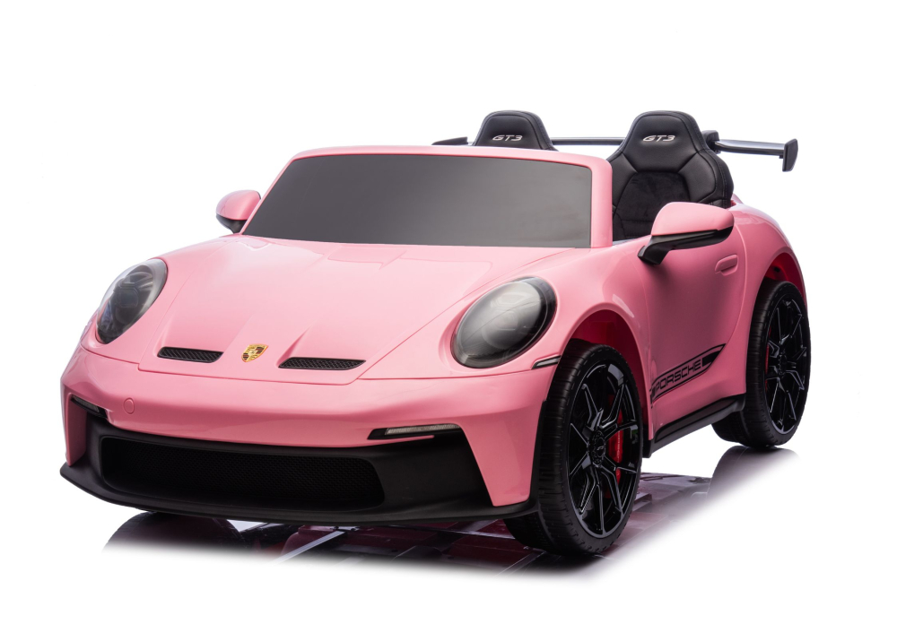 Masinuta electrica Porsche GT3 DK-P911 pentru copii, 24V 10Ah, 2 motoare 150-280W, scaun piele, roti EVA, ROZ, 3-8 ani [2]