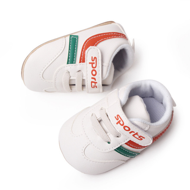 Adidasi albi cu dungi colorate - Sports [3]