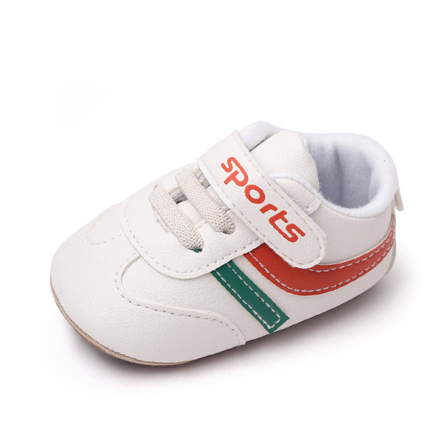 Adidasi albi cu dungi colorate - Sports [6]