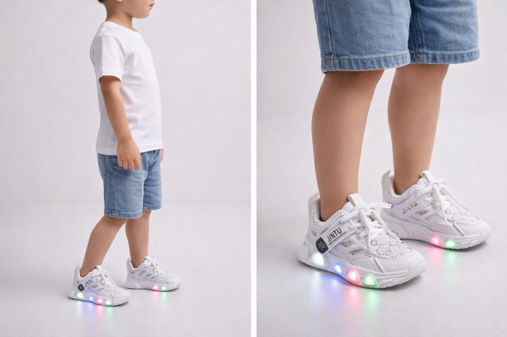 Adidasi albi cu luminite - Seika [3]