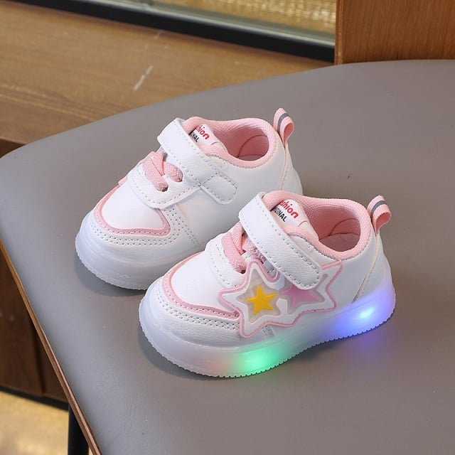 Adidasi albi cu luminite si stelute colorate [1]