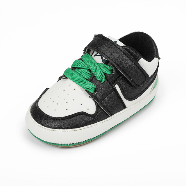 Adidasi albi cu negru si verde - Smart [9]