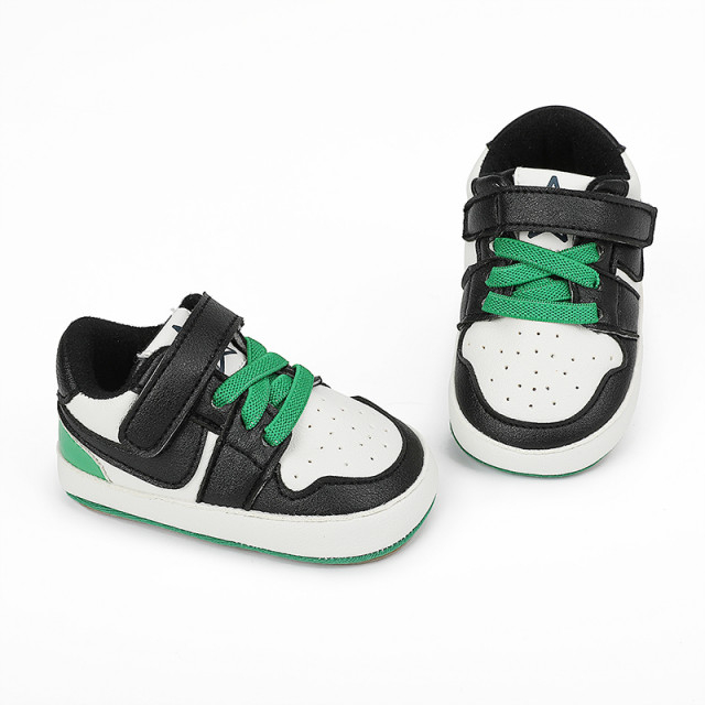 Adidasi albi cu negru si verde - Smart [6]