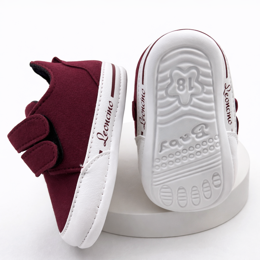 Adidasi bebelusi bordo cu scai talpa moale leoncino [3]