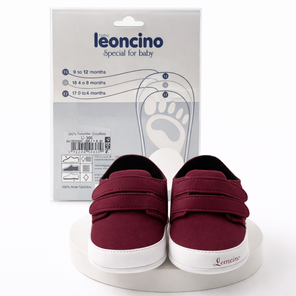 Adidasi bebelusi bordo cu scai talpa moale leoncino [2]