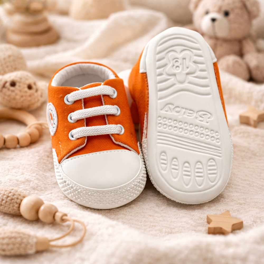 Adidasi bebelusi LEONCINO portocaliu sireturi [4]