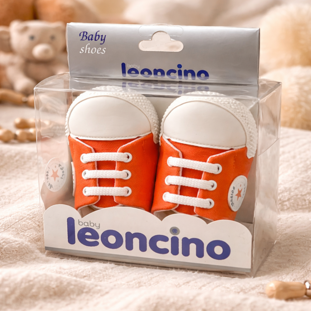 Adidasi bebelusi LEONCINO portocaliu sireturi [3]