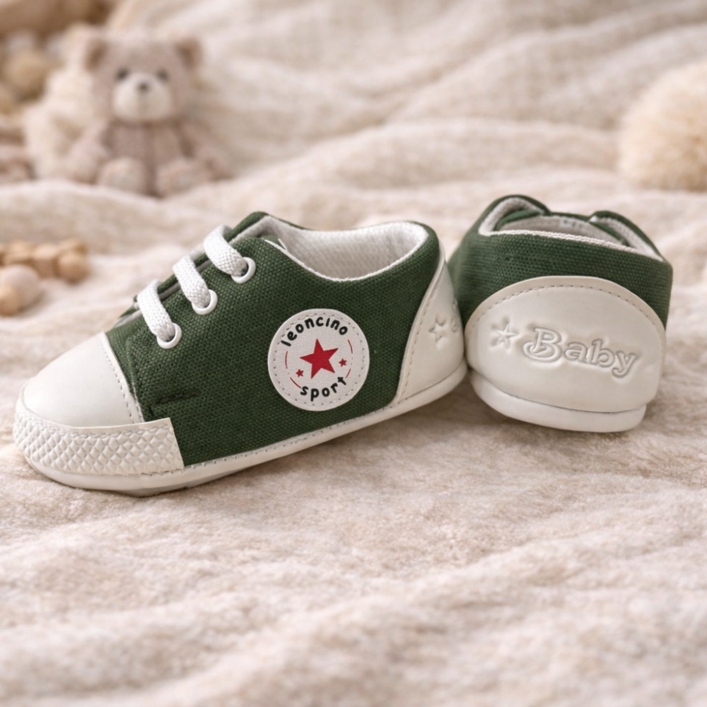 Adidasi bebelusi LEONCINO verde sireturi [4]