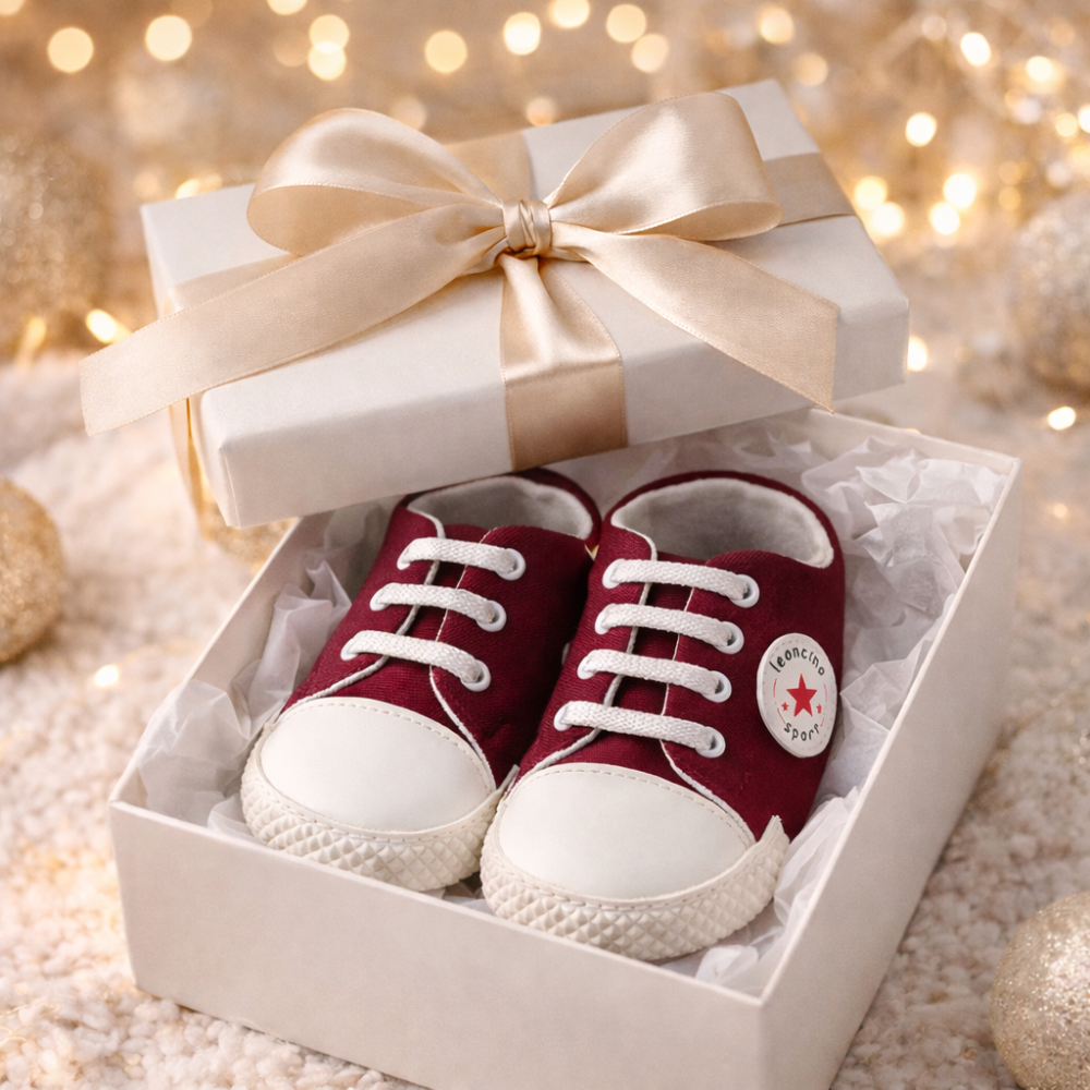 Adidasi bebelusi LEONCINO visiniu cu sireturi [3]