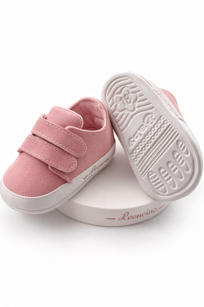 Adidasi bebelusi roz cu scai, talpa moale, leoncino [3]