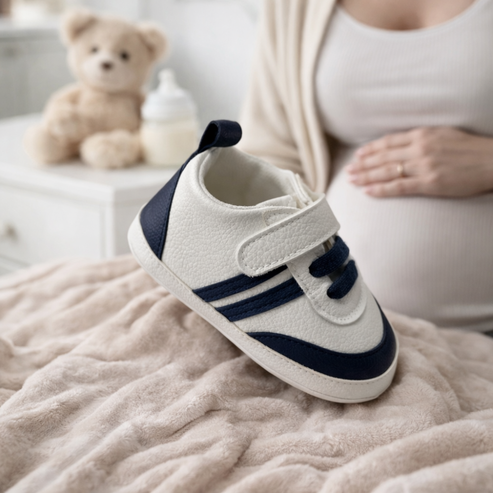 Adidasi BEBLUX alb negru pentru bebelusi [4]