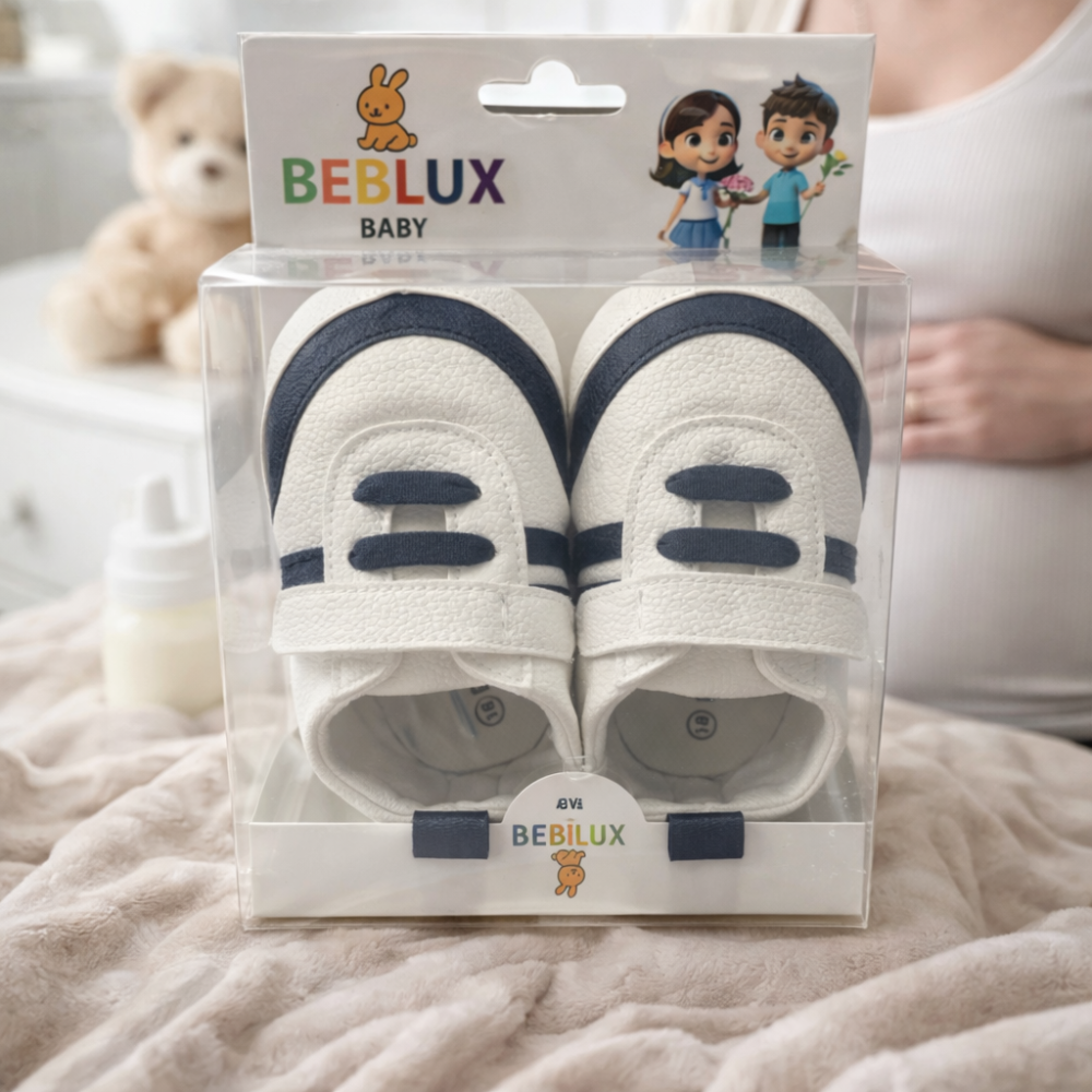 Adidasi BEBLUX alb negru pentru bebelusi [2]