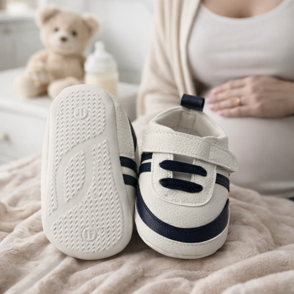 Adidasi BEBLUX alb negru pentru bebelusi [3]