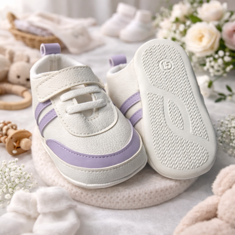 Adidasi BEBLUX alb/mov pentru bebelusi [2]