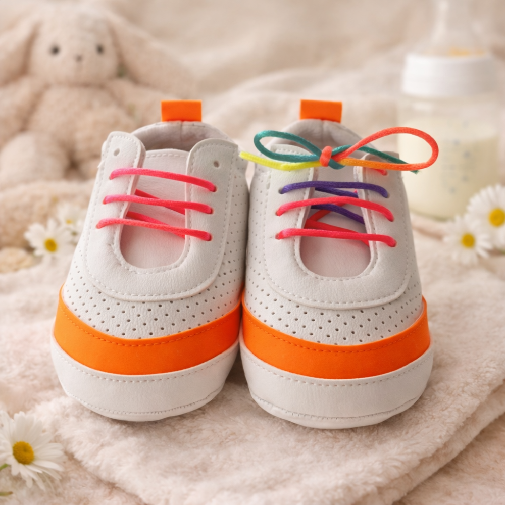 Adidasi Funny portocaliu sireturi colorate [5]