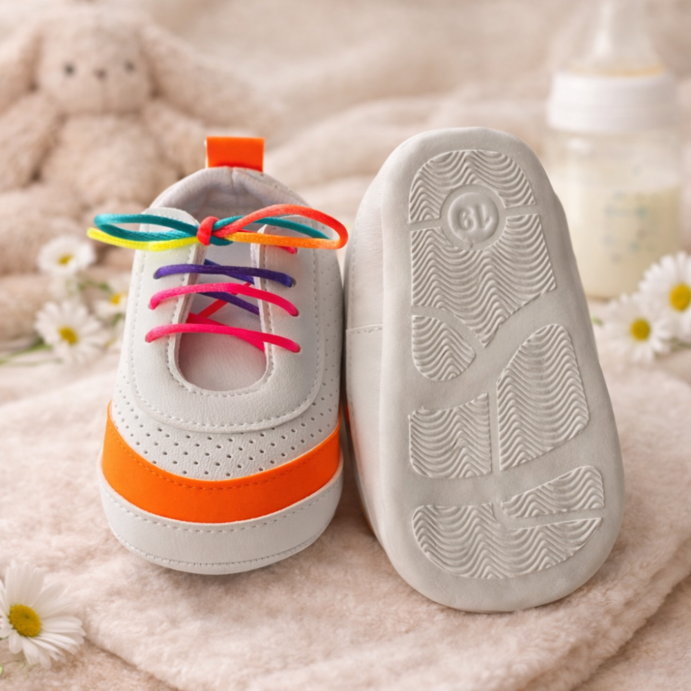 Adidasi Funny portocaliu sireturi colorate [4]