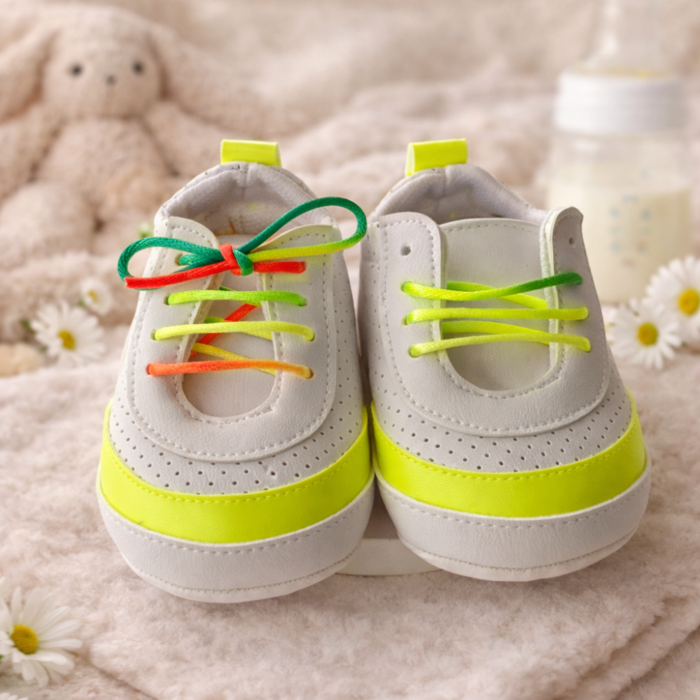 Adidasi Funny verde sireturi colorate [2]