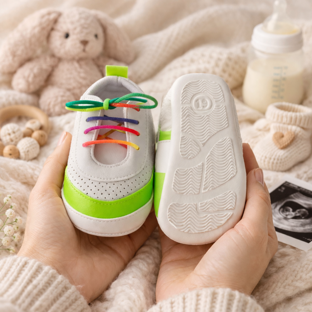 Adidasi Funny verde sireturi colorate [3]