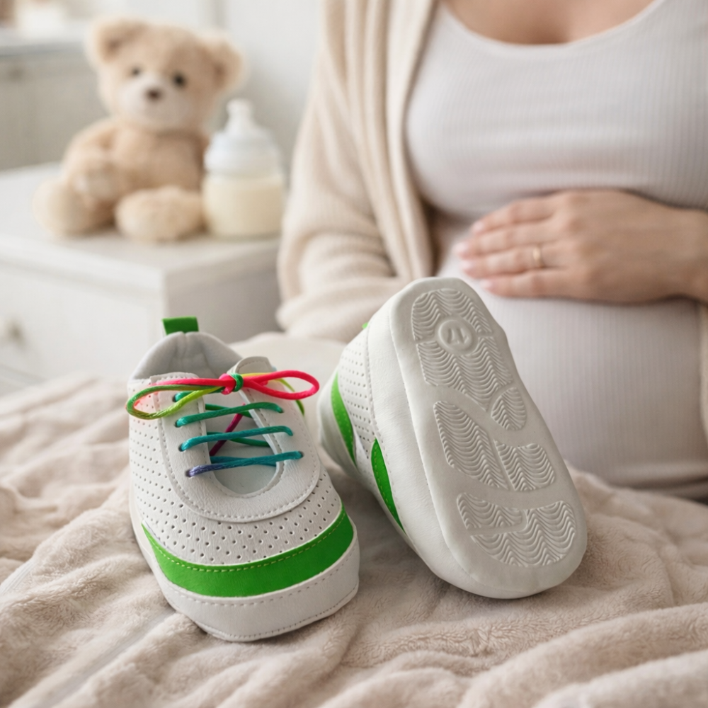 Adidasi Funny alb-verde sireturi colorate [2]