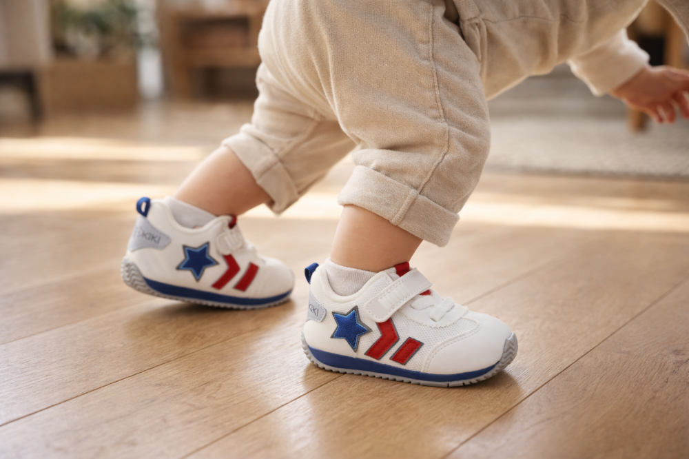 Adidasi pentru copii, albi, cu insertii rosii si albastre [8]