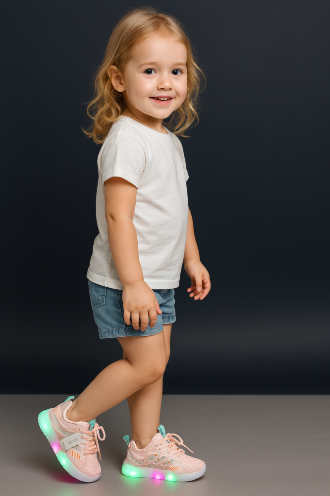 Adidasi ROZ cu dungi colorate si luminite [1]