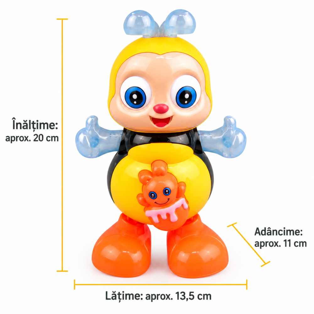 Albinuta dansatoare cu muzica, lumini colorate si ochi mobili, 20 cm, 3 ani+ [6]