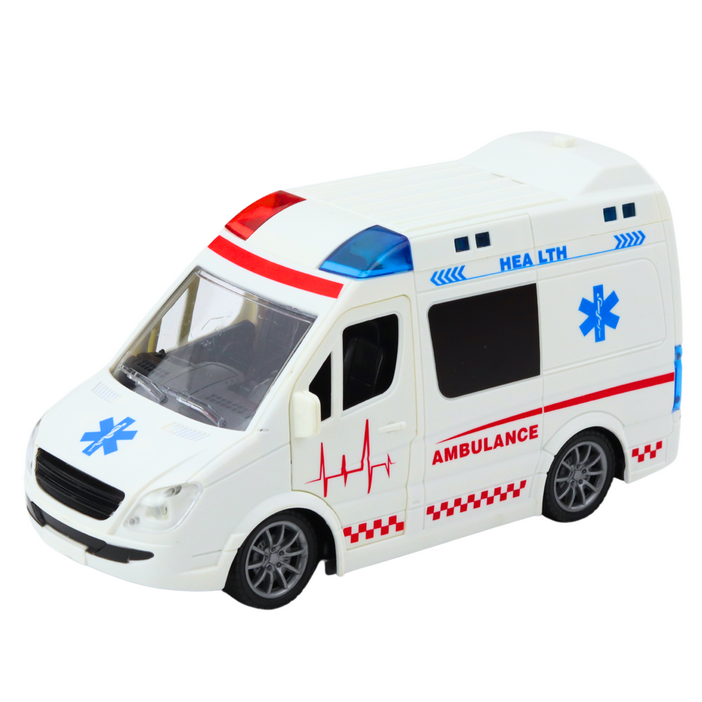 Ambulanța cu telecomanda, lumini RC, sunete, 1:20, alb [5]