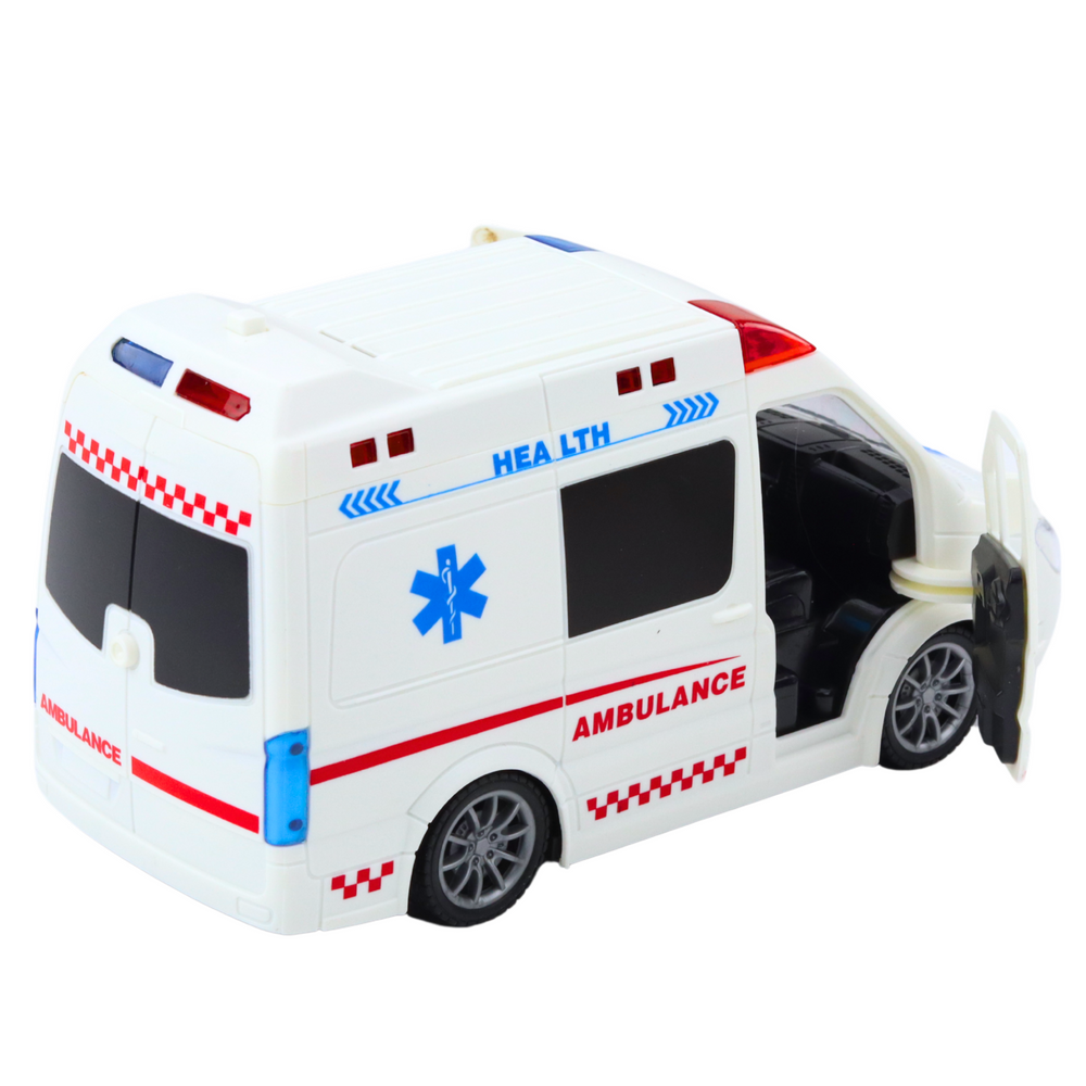 Ambulanța cu telecomanda, lumini RC, sunete, 1:20, alb [4]