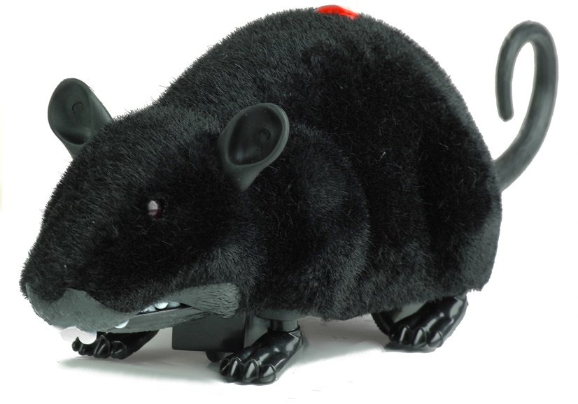 Animale R/C Soarece negru cu roti pentru farse, 8 ani+ [2]